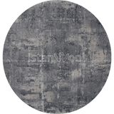 Alfombra Redonda Moderna con Diseño, Gruesa, Pelo con Relieve, Color Gris. Colección Atakoy.