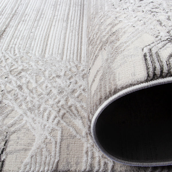 Alfombra Moderna con Diseño, Gruesa, Pelo con Relieve, Color Gris. Colección Kilyos