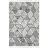 Alfombra Moderna con Diseños, Gruesa, Pelo Con Relieve, Color Blanca con Gris. Colección Uskudar