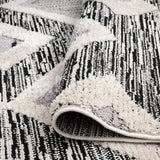 Alfombra Grande Moderna con Diseños, Gruesa, Pelo Con Relieve, Color Blanca con Negro. Colección Uskudar