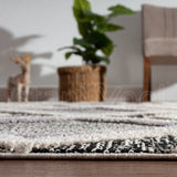 Alfombra Grande Moderna con Diseños, Gruesa, Pelo Con Relieve, Color Blanca con Negro. Colección Uskudar