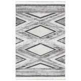 Alfombra Moderna con Diseños, Gruesa, Pelo Con Relieve, Color Gris con Blanco. Colección Uskudar.