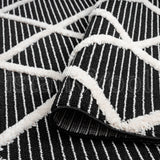 Alfombra Moderna con Diseños, Gruesa, Pelo Con Relieve, Color Negro. Colección Uskudar
