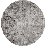Alfombra Redonda Moderna con Diseño, Gruesa, Pelo con Relieve, Color Beige con Gris. Colección Kilyos