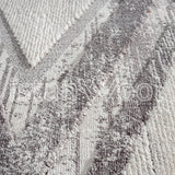 Alfombra Moderna Pelo Largo, Gris con Blanco. Colección Uskudar