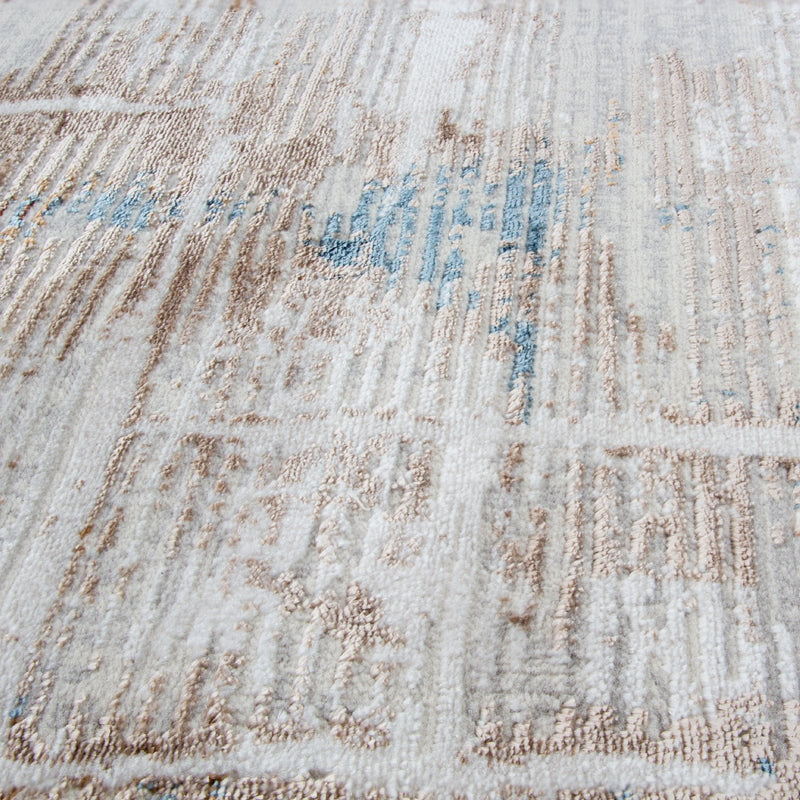 Alfombra Moderna con Diseño, Gruesa, Pelo con Relieve, Color Beige. Colección Kilyos