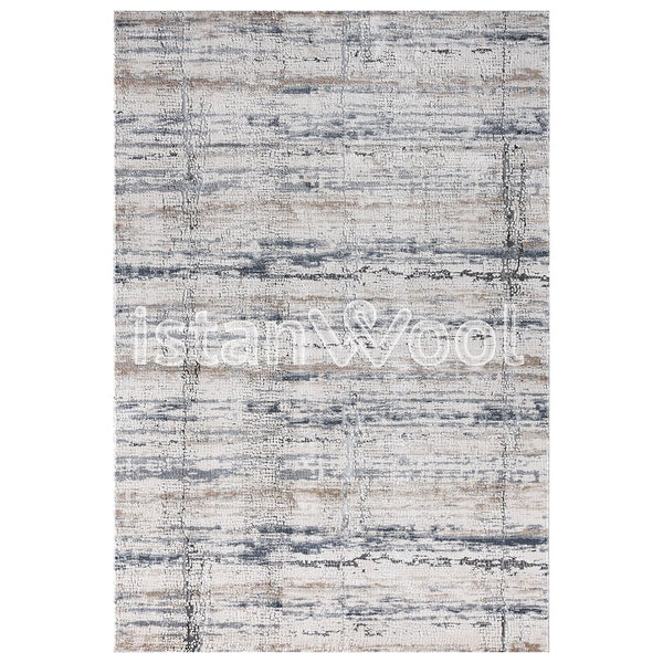Alfombra  Moderna con Diseño, Gruesa, Pelo con Relieve, Color Café con Gris. Colección Atakoy
