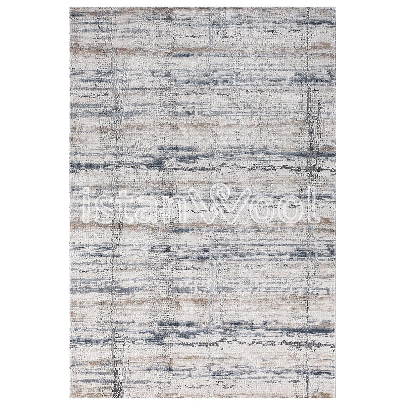 Alfombra  Moderna con Diseño, Gruesa, Pelo con Relieve, Color Café con Gris. Colección Atakoy