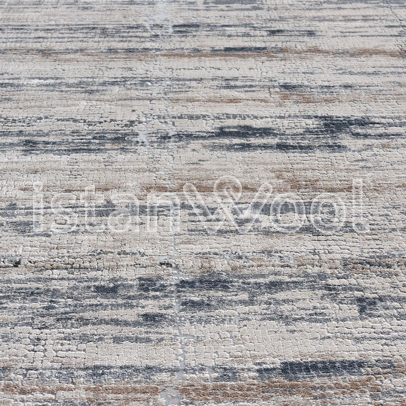 Alfombra  Moderna con Diseño, Gruesa, Pelo con Relieve, Color Café con Gris. Colección Atakoy