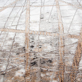 Alfombra Moderna con Diseño, Gruesa, Pelo con Relieve, Color Café con Gris. Colección Kilyos