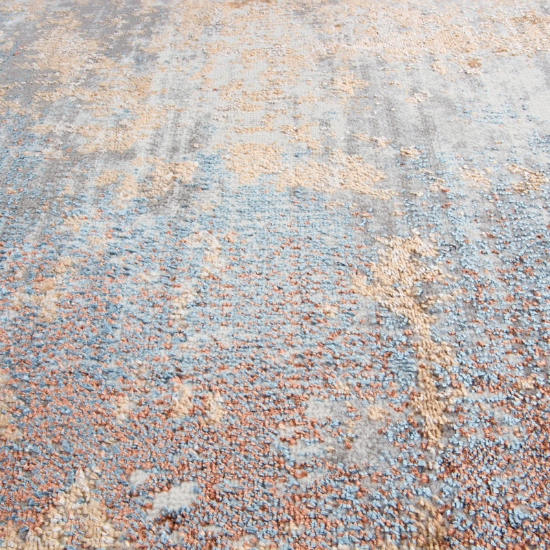 Alfombra Moderna con Diseño, Gruesa, Pelo con Relieve, Color Café con Gris. Colección Kilyos