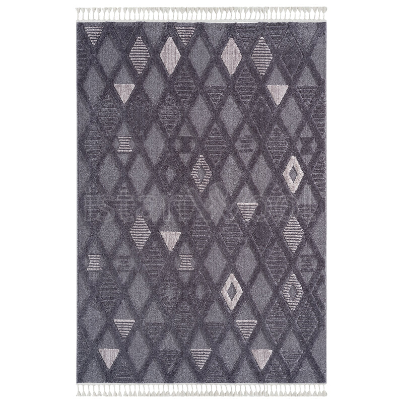 Alfombra Moderna con Diseños, Gruesa, Pelo Con Relieve, Color Azul. Colección Uskudar