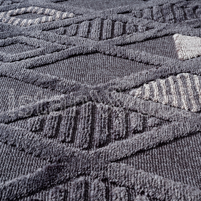 Alfombra Moderna con Diseños, Gruesa, Pelo Con Relieve, Color Azul. Colección Uskudar