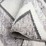Alfombra Moderna con Diseños, Gruesa, Pelo Con Relieve, Color Gris con Blanco. Colección Uskudar.