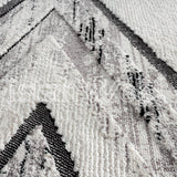 Alfombra Moderna con Diseños, Gruesa, Pelo Con Relieve, Color Gris con Blanco. Colección Uskudar.