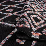 Alfombra Moderna con Diseños, Gruesa, Pelo Con Relieve, Color Negro. Colección Uskudar