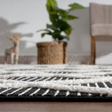 Alfombra Moderna con Diseños, Gruesa, Pelo Con Relieve, Color Negro. Colección Uskudar