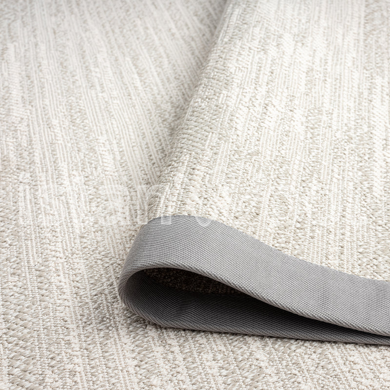 Alfombra Moderna de Sísalo, Gruesa, Color Beige con Borde Gris. Colección Pera Sisalo