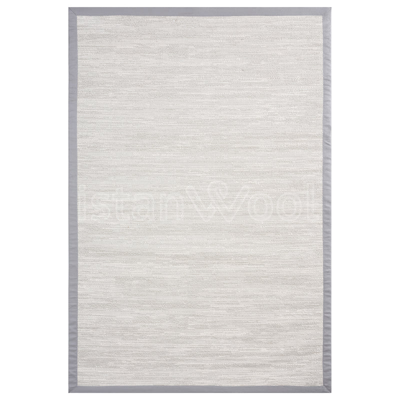 Alfombra Moderna de Sísalo, Gruesa, Color Beige con Borde Gris. Colección Pera Sisalo