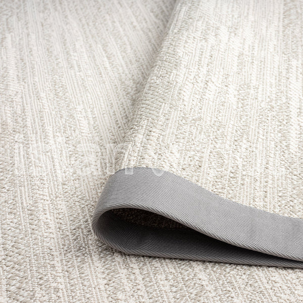 Alfombra Moderna de Sísalo, Gruesa, Color Beige con Borde Gris. Colección Pera Sisalo