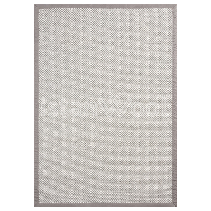 Alfombra Moderna Sisalo, Color Beige Con Borde Café. Colección Pera Sisal