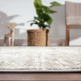 Alfombra Redonda Moderna con Diseño, Gruesa, Pelo con Relieve, Color Beige con Gris. Colección Kilyos
