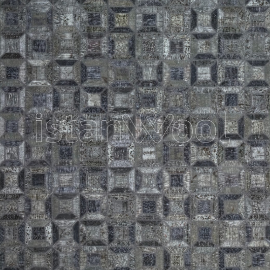 Alfombra Patchwork Pelo Corto, Gris. Colección Kadıkoy