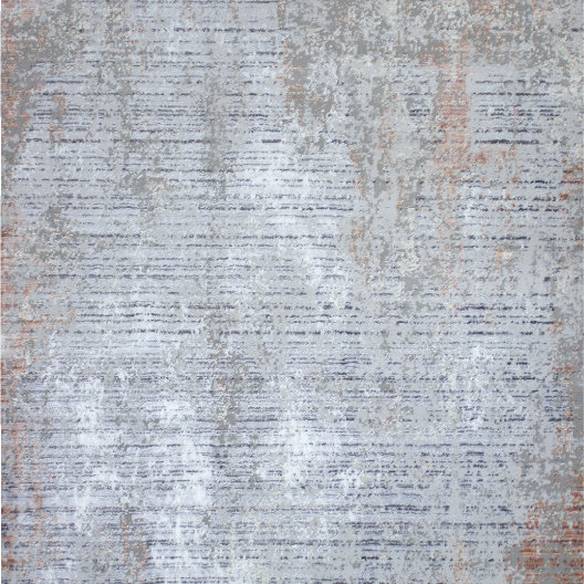 Alfombra Moderna Pelo Corto, Gris con Naranja. Colección Ortakoy.
