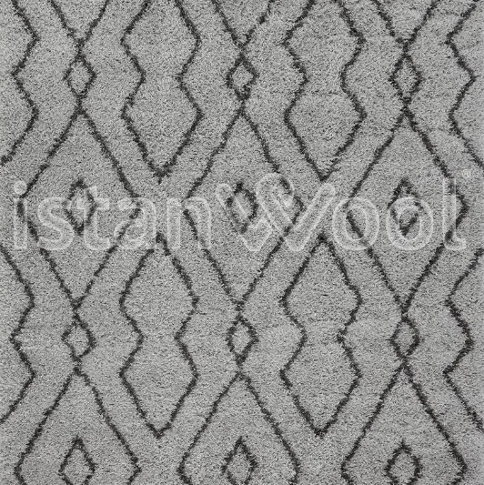 Alfombra Moderna Tipo Shaggy, Gruesa, Pelo Largo, Color Gris. Colección Shaggy.