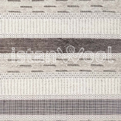 Alfombra de Lana Hecha a Mano Kilim Moderna, Gruesa, Color Café con Beige . Colección Makalu.