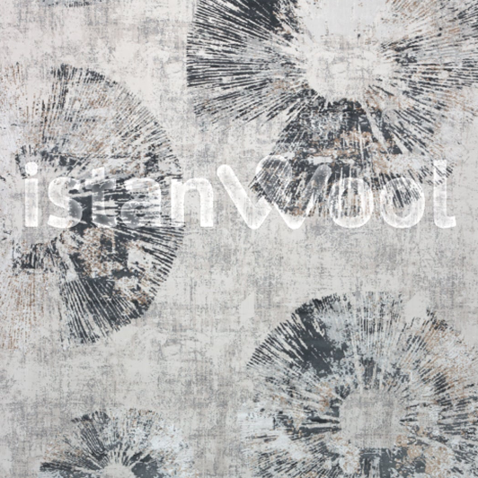 Alfombra Grande Moderna con Diseño, Gruesa, Pelo con Relieve, Color Gris con Blanco. Colección Ulus.