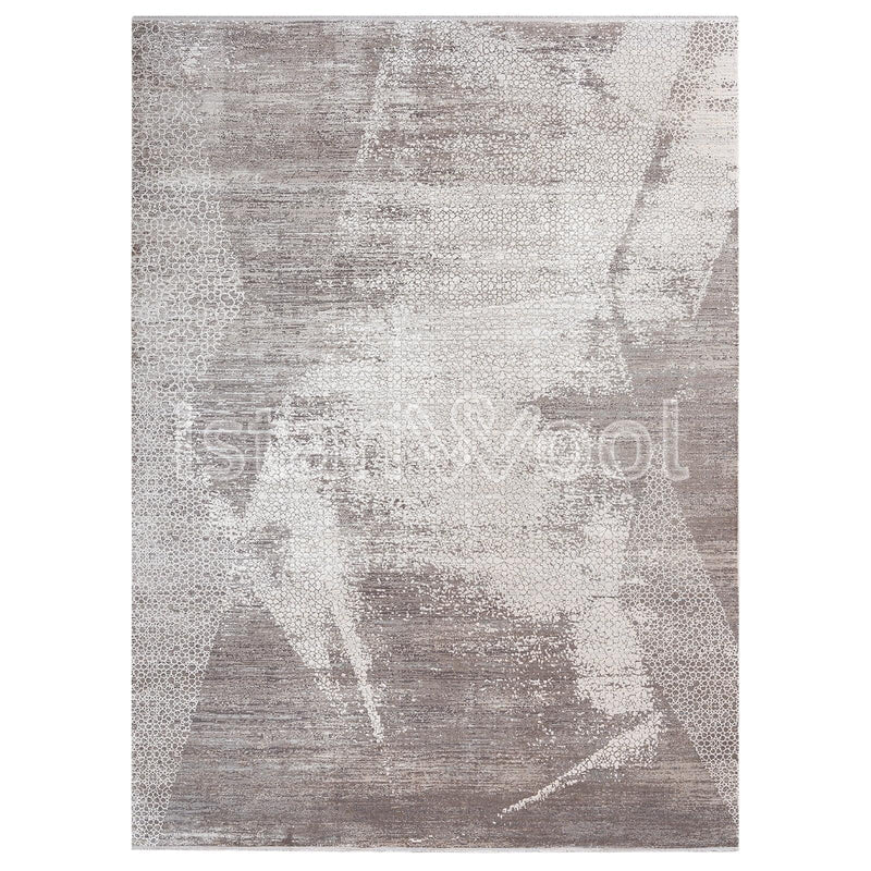 Alfombra  Moderna, Gruesa, Pelo con Relieve, Color Café con Beige. Colección Bebek.