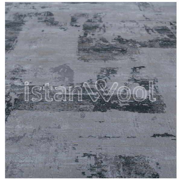 Alfombra  Moderna, Gruesa, Pelo con Relieve, Color Gris. Colección Bebek.