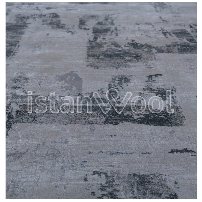 Alfombra  Moderna, Gruesa, Pelo con Relieve, Color Gris. Colección Bebek.