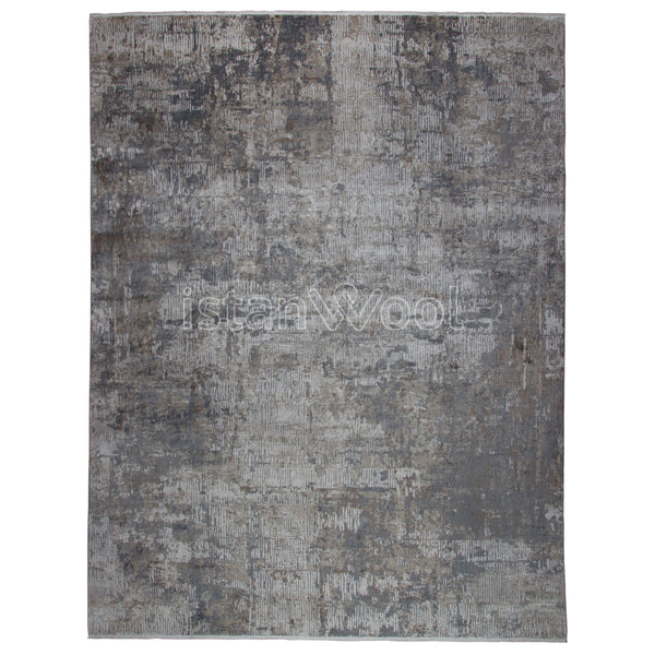 Alfombra Grande Moderna con Diseño Tradicional, Gruesa, Pelo con Relieve, Color Café. Colección Bebek.