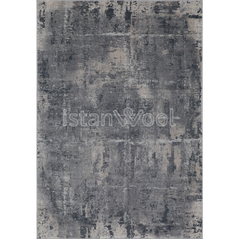 Alfombra Moderna con Diseño, Gruesa, Pelo con Relieve, Color Gris. Colección Atakoy.