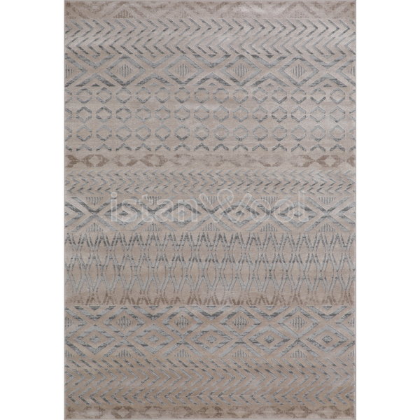 Alfombra Moderna con Diseño, Gruesa, Pelo con Relieve, Color Beige. Colección Atakoy