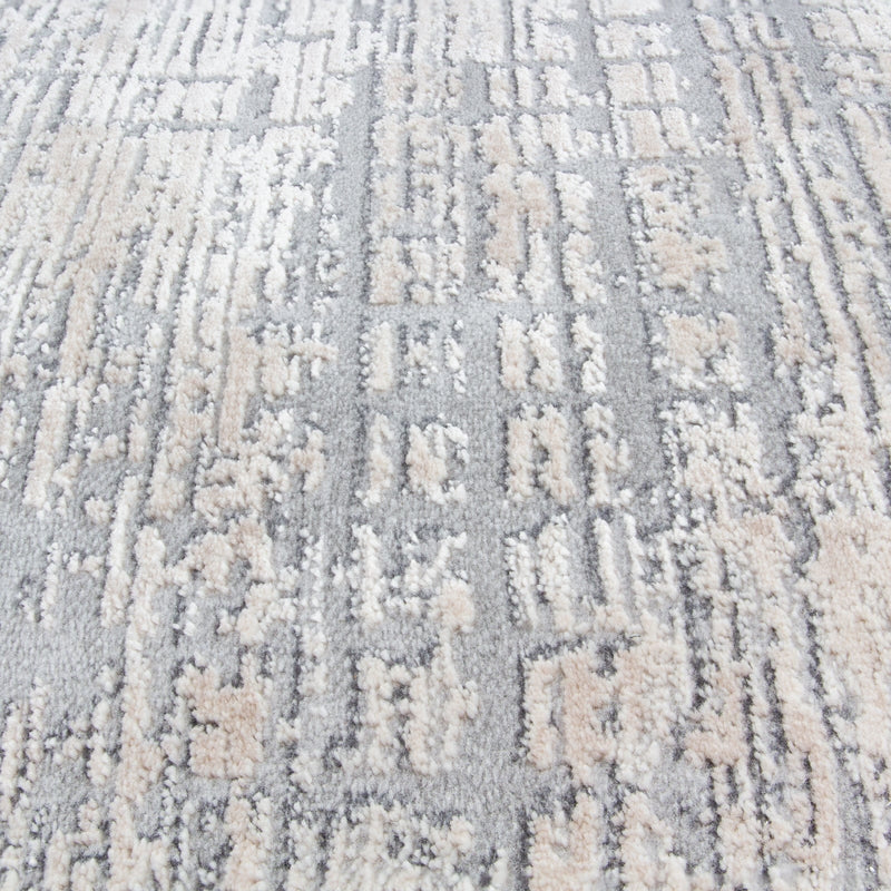 Alfombra Moderna con Diseño, Gruesa, Pelo con Relieve, Color Beige. Colección Atakoy.