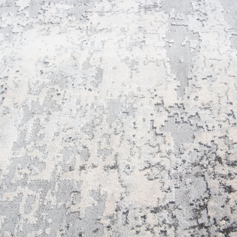 Alfombra Redonda Moderna con Diseño, Gruesa, Pelo con Relieve, Color Gris. Colección Atakoy.