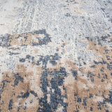 Alfombra Moderna con Diseño, Gruesa, Pelo con Relieve, Color Gris con Beige. Colección Atakoy