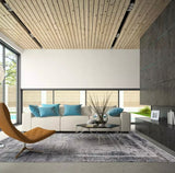 Alfombra Grande Moderna, Gruesa, Pelo con Relieve, Color Gris con Café. Colección Bebek.