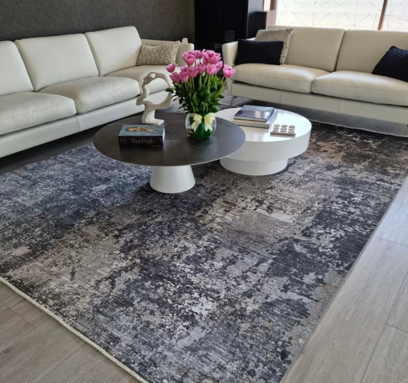 Alfombra Moderna Pelo Corto, Gris. Colección Bebek.