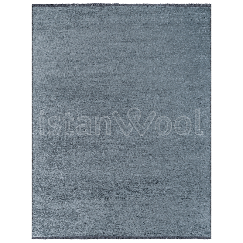 Alfombra Moderna Lisa, Gruesa, Pelo Corto, Color Azul. Colección Riva.