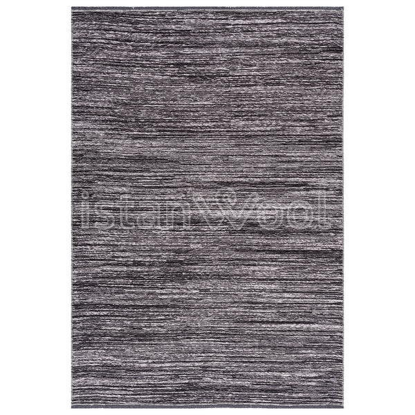 Alfombra Moderna Lisa, Gruesa, Pelo Corto, Color Negro. Colección Riva
