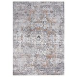 Alfombra Moderna Con Diseño, Gruesa, Pelo Corto, Color Gris con Naranja. Colección Riva.