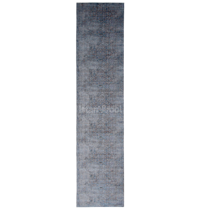 Alfombra Moderna, Gruesa, Pelo Corto, Color Azul con Café. Colección Riva.