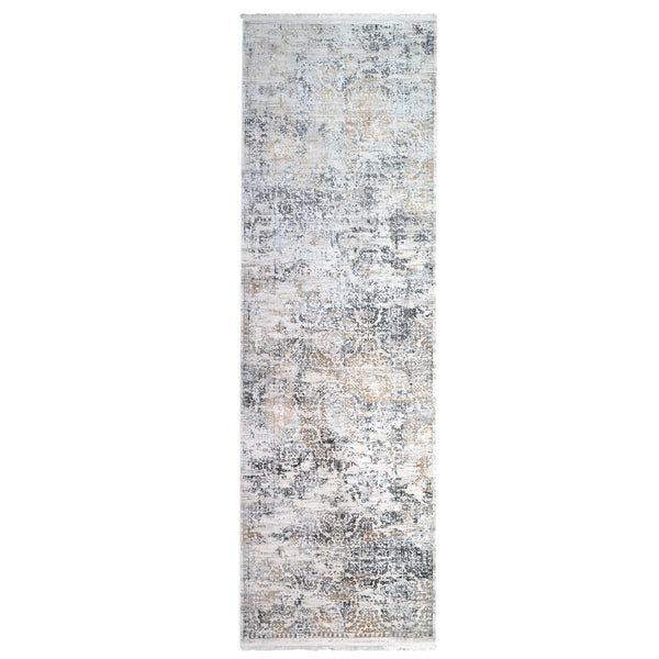 Alfombra Moderna con Diseño, Gruesa, Pelo con Relieve, Color Gris con Café. Colección Ulus.