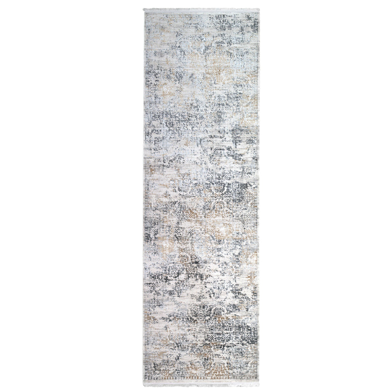 Alfombra Moderna con Diseño, Gruesa, Pelo con Relieve, Color Gris con Café. Colección Ulus.