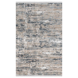 Alfombra Grande Moderna, Gruesa, Pelo con Relieve, Color Gris con Café. Colección Ulus.