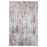 Alfombra Grande Moderna, Gruesa, Pelo con Relieve, Color Gris con Naranja. Colección Bebek.